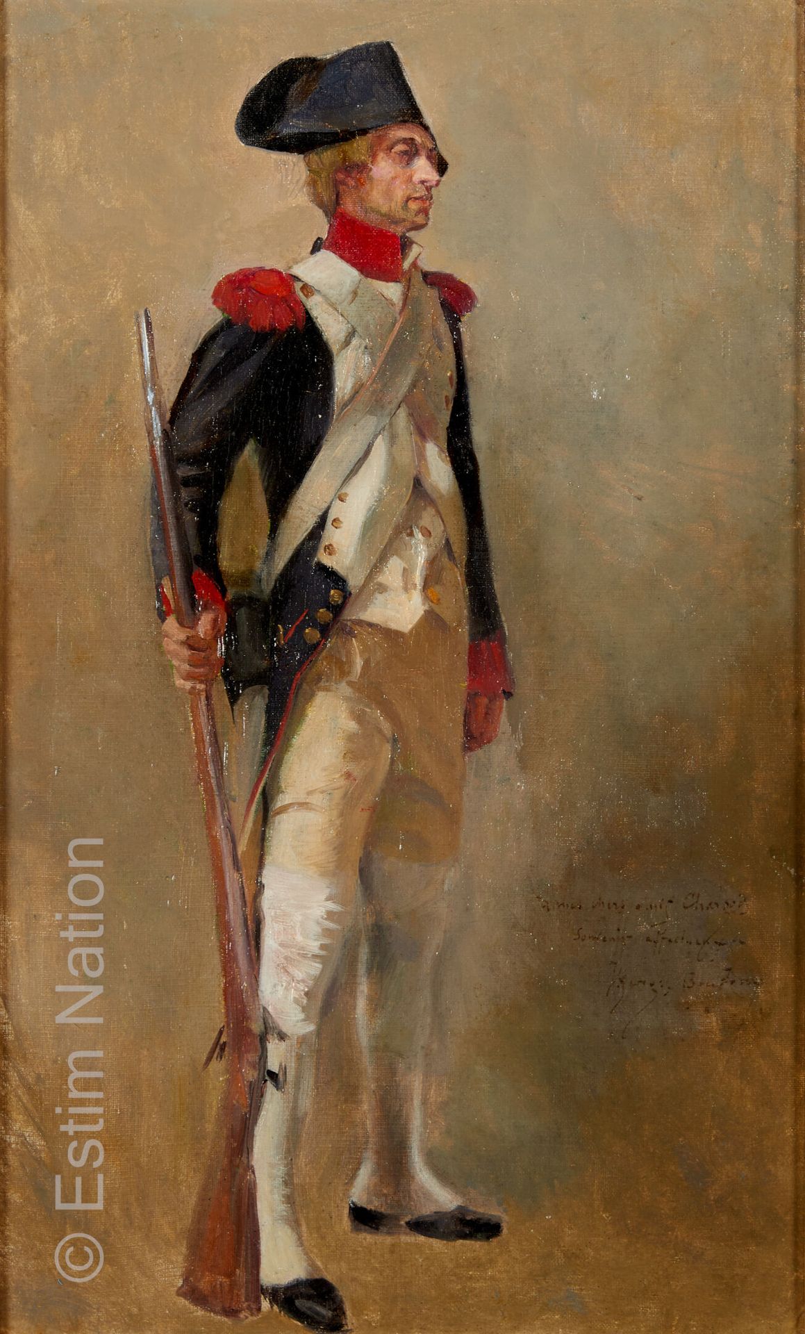 MILITARIA Ecole Française du début du XXème siècle. 

Portrait de soldat de la G&hellip;
