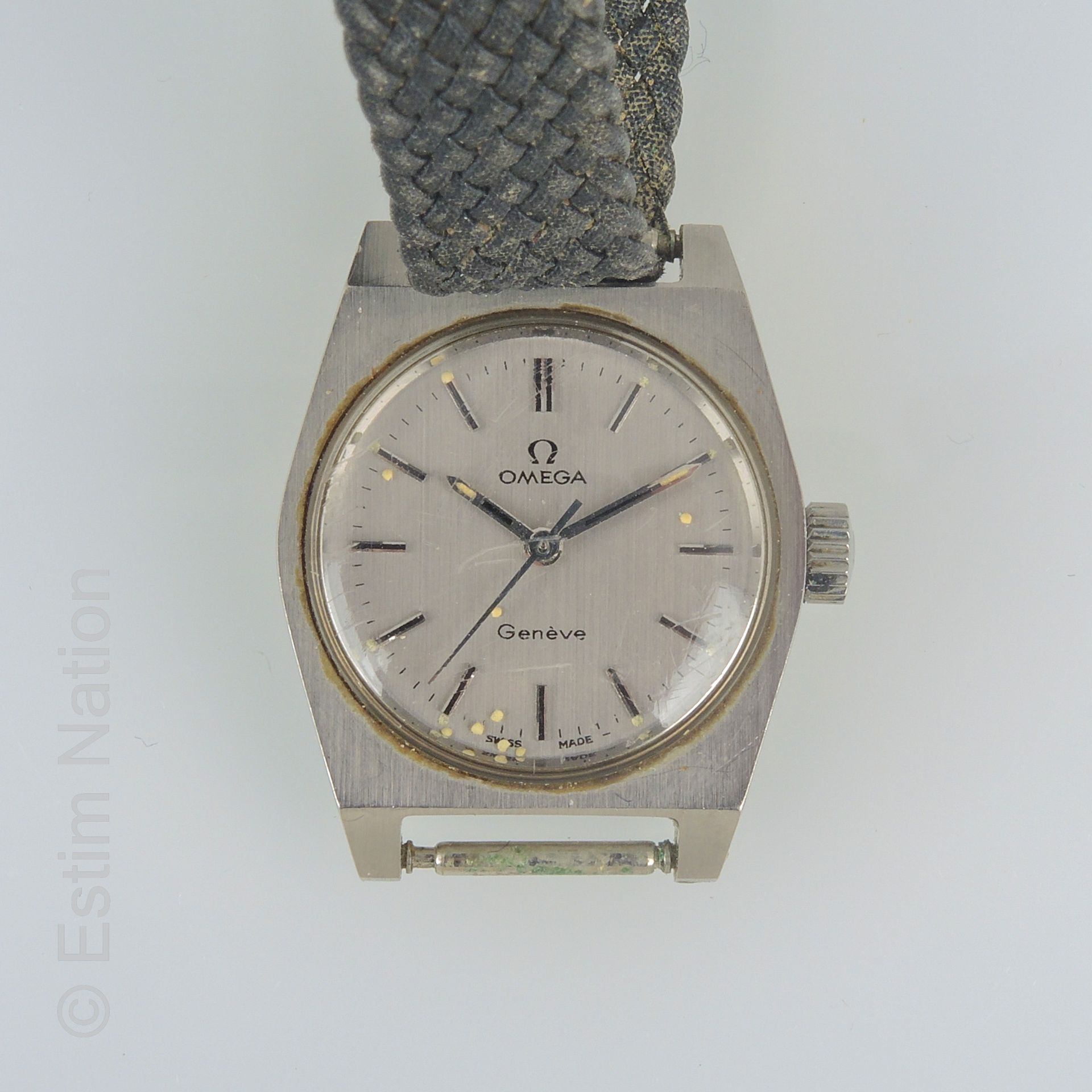 OMEGA- BRACELET MONTRE OMEGA - Steel watch bracelet. Round dial, applied indexes&hellip;