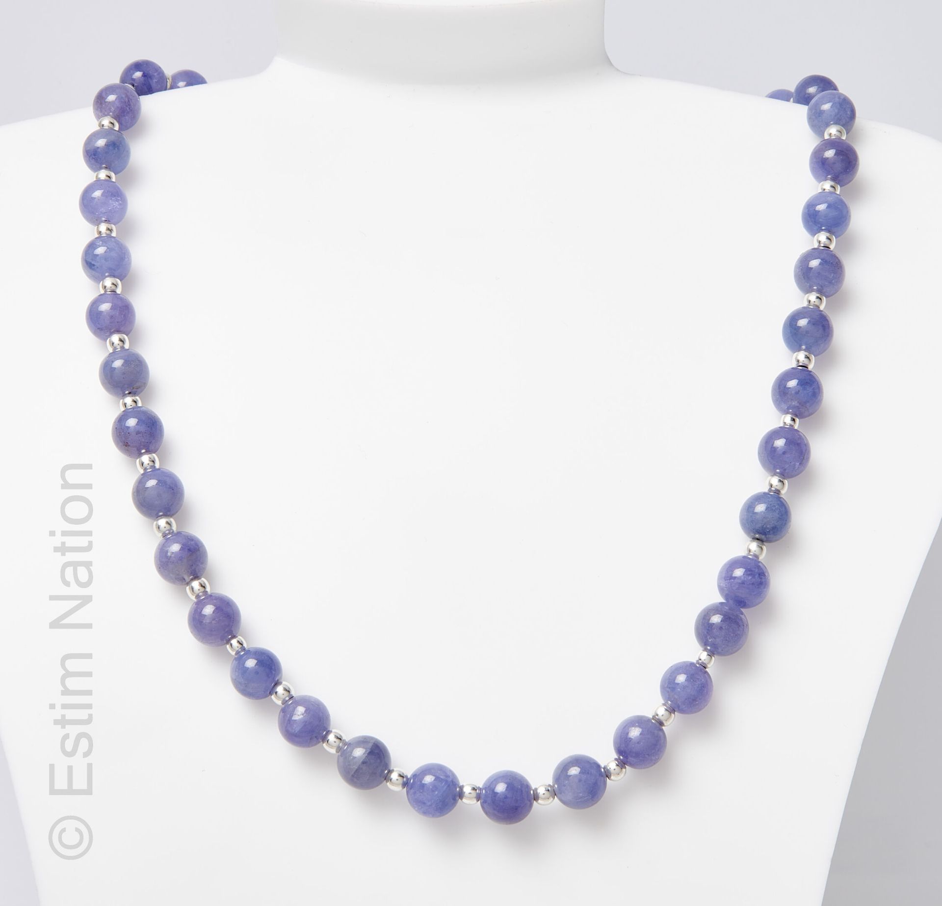 COLLIER TANZANITES Collana di perle di tanzanite alternate ad argento 925/°°. Ch&hellip;