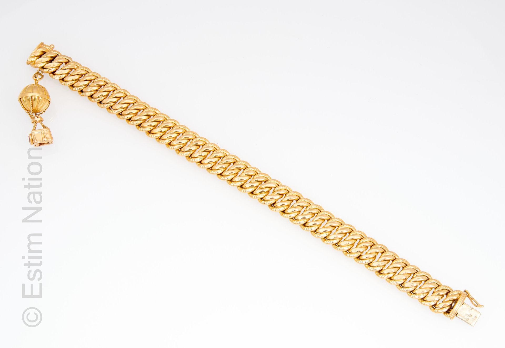 BRACELET GOURMETTE OR JAUNE Bracelet gourmette in yellow gold 18K (750 thousandt&hellip;