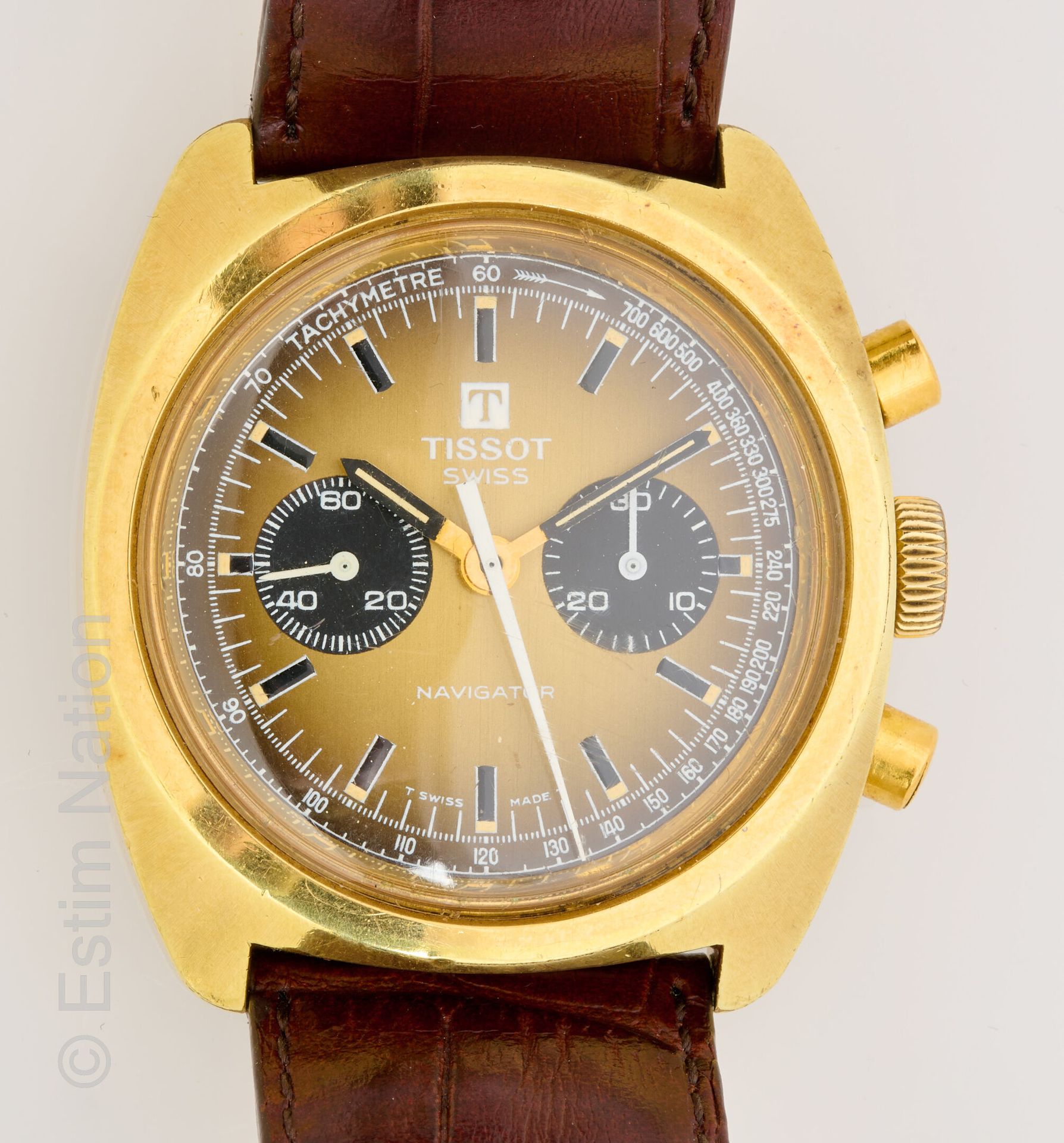 TISSOT - NAVIGATOR Tissot 
Navigator
Gold-plated chronograph watch with mechanic&hellip;