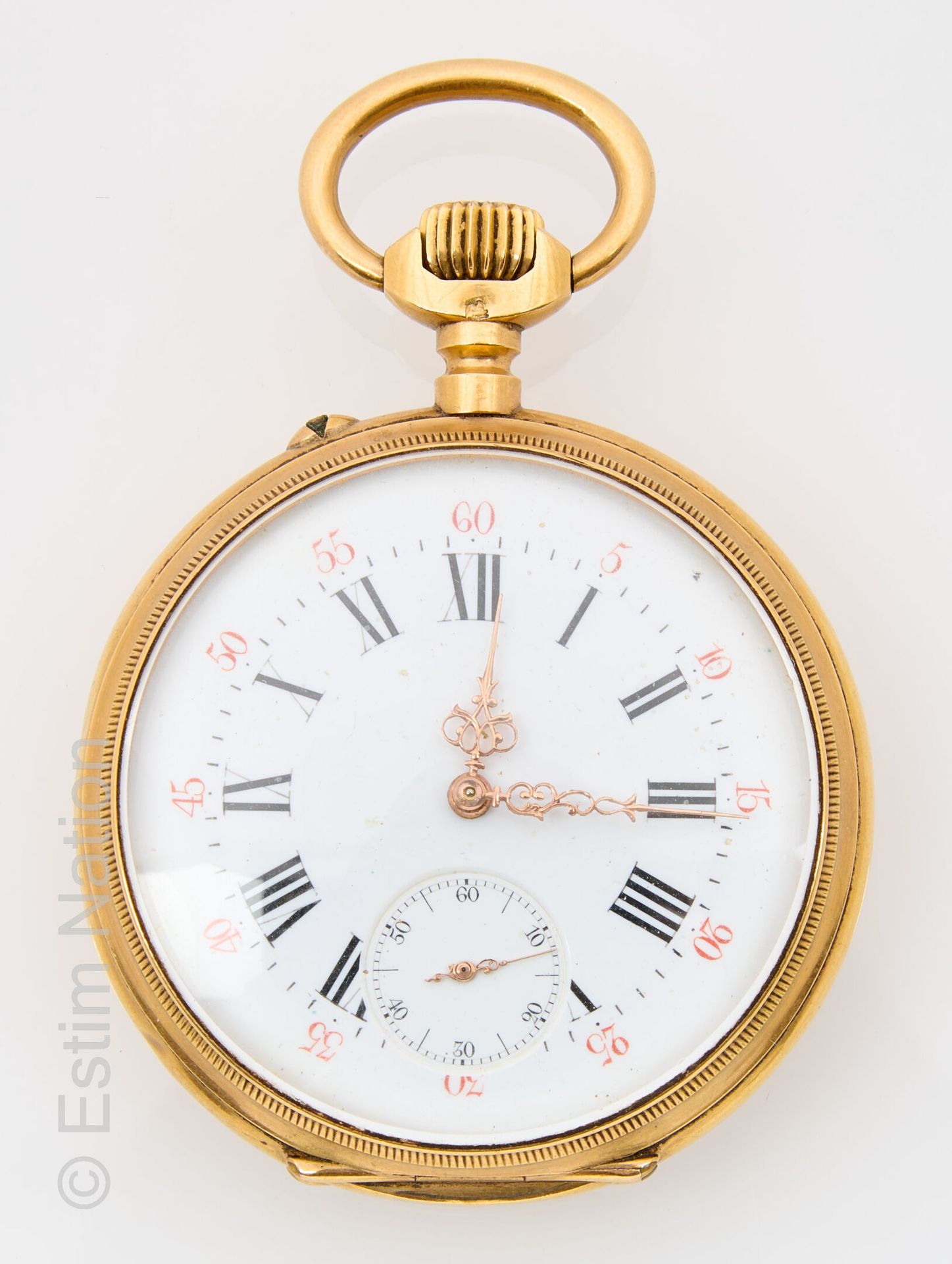 MONTRE DE POCHE OR Pocket watch in yellow gold 18K 750 thousandth with mechanica&hellip;