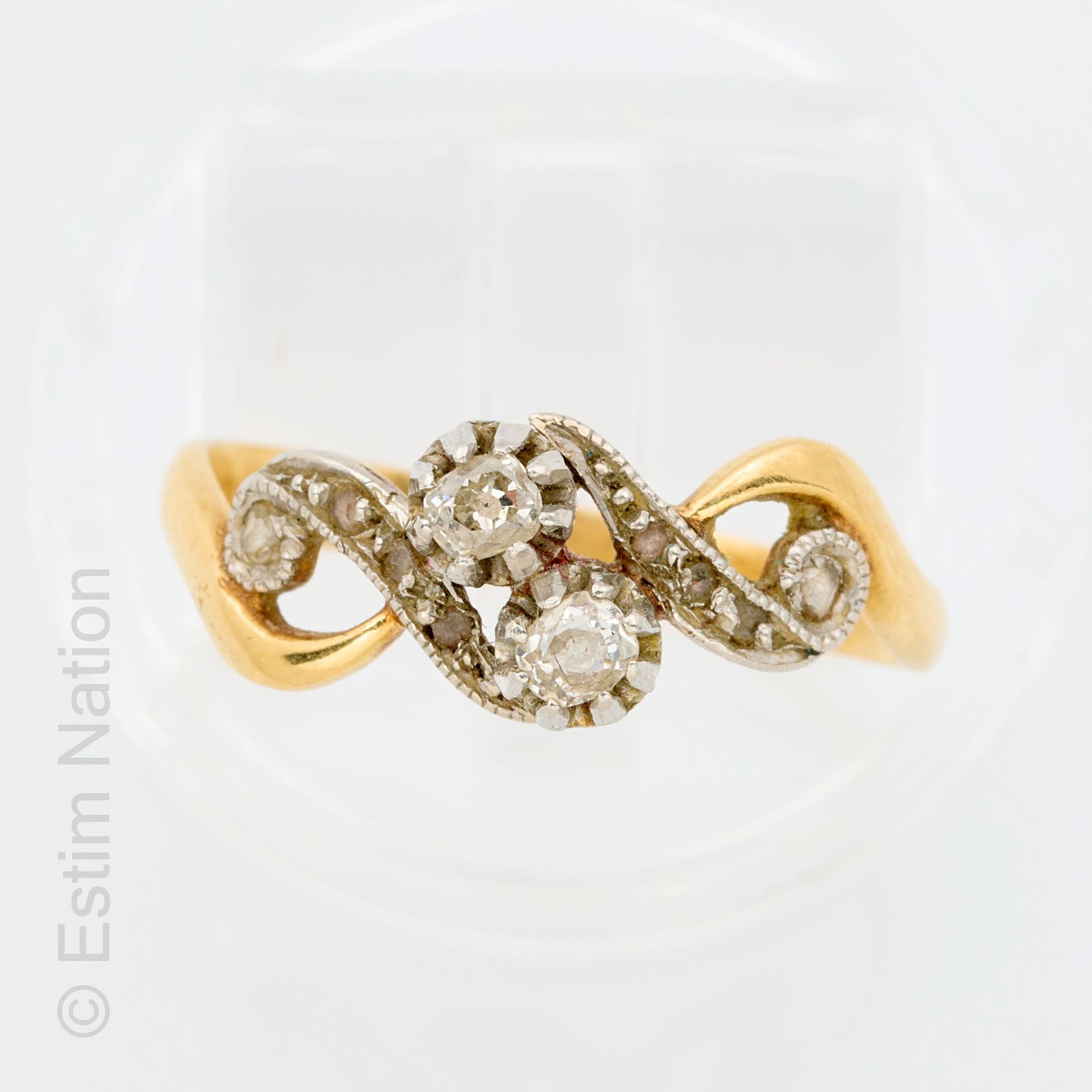 BAGUE TOI ET MOI OR ET DIAMANTS Ring "You and Me" in yellow gold and white gold &hellip;