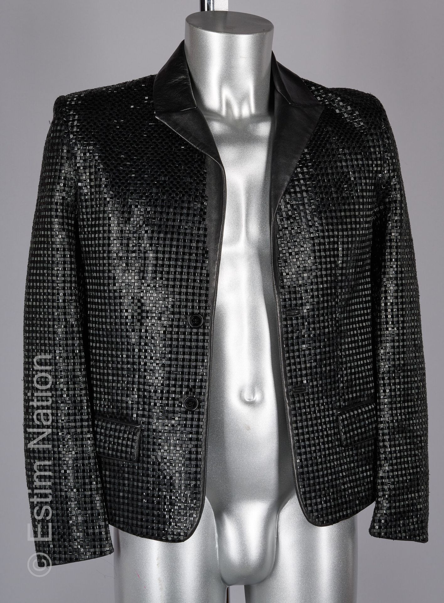 SAINT LAURENT PAR ANTHONY VACCARELLO (PROTOTYPE) Black lambskin leather jacket e&hellip;