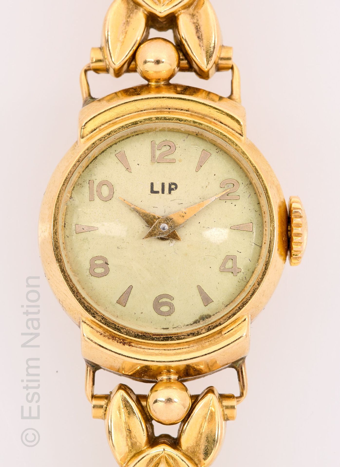 LIP BRACELET MONTRE OR LIP - Bracelet montre de dame en or jaune 18K (750 milliè&hellip;