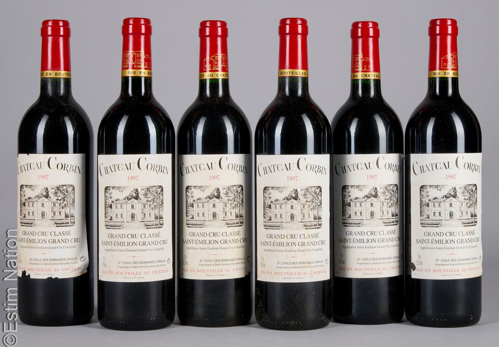 BORDEAUX 12 bottles CHÂTEAU CORBIN 1997 Saint-Emilion Grand Cru
(CBO) (E. F, m, &hellip;