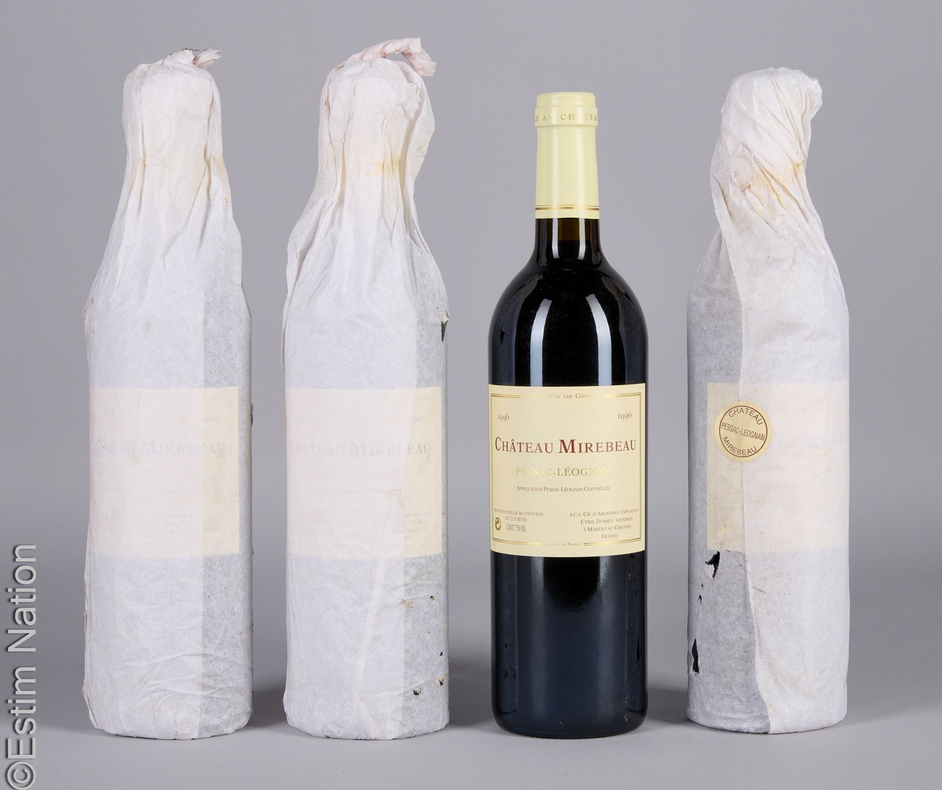 BORDEAUX 4 瓶 ChÂTEAU MIREBEAU 1996 Pessac-Leognan 红葡萄酒