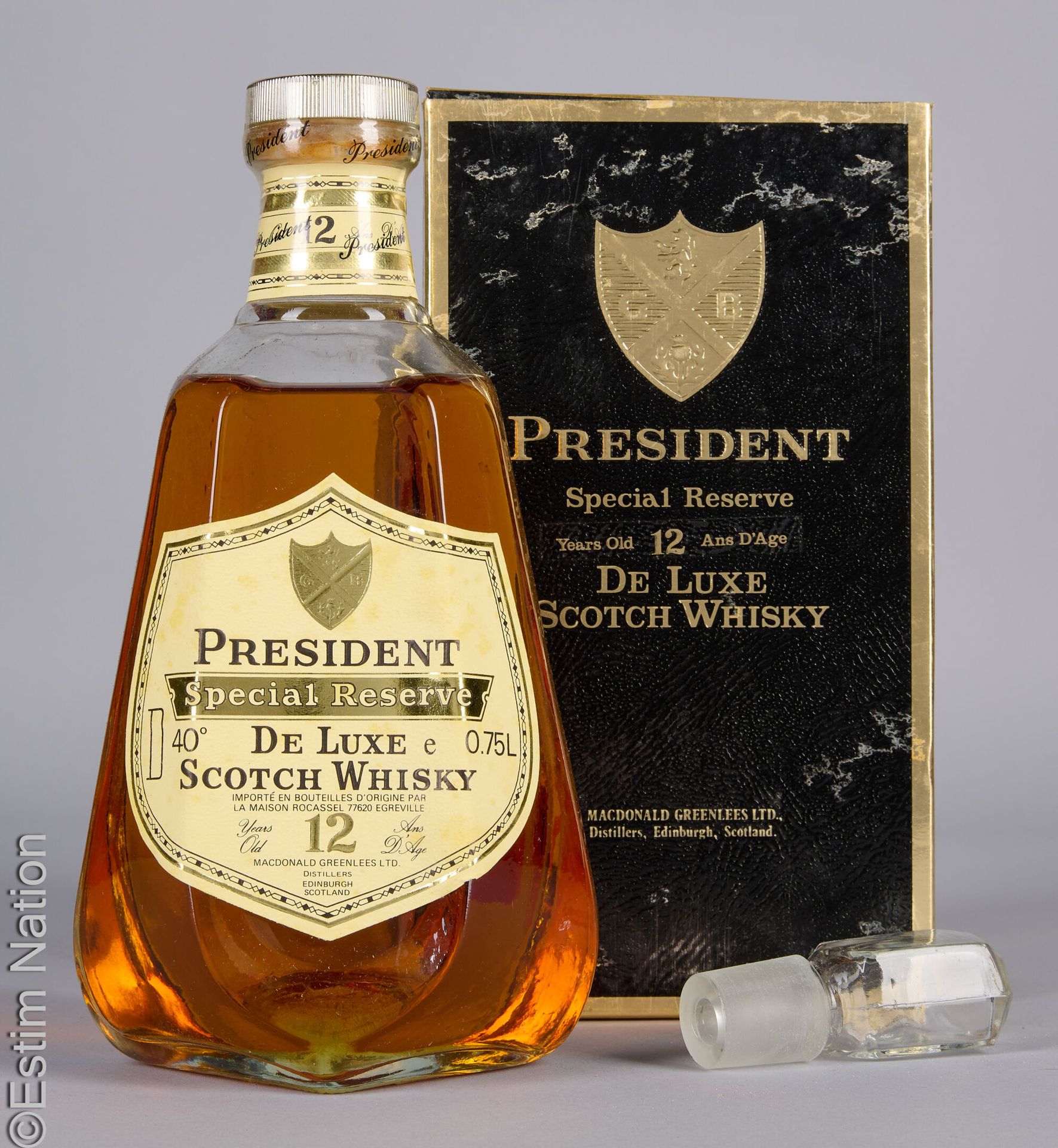 SPIRITUEUX 1 bottle WHISKY PRESIDENT 12 ans Special Reserve (imported in origina&hellip;