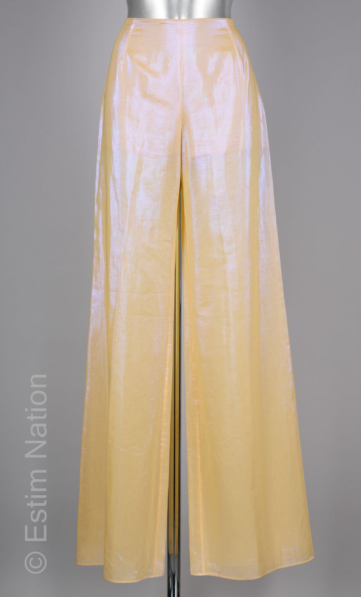 THIERRY MUGLER CIRCA 2000/2001 闪烁的五彩蛋壳聚酯长裤，彩色内短裤(S 40)