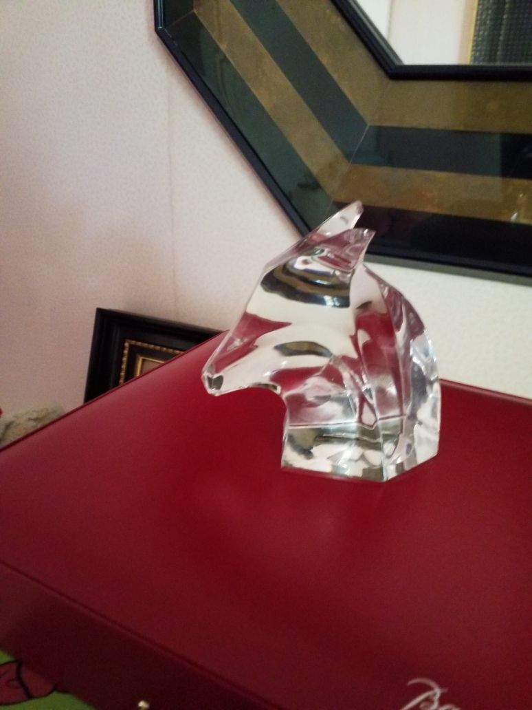 Null Cabeza de caballo en cristal tallado de Saint-Louis