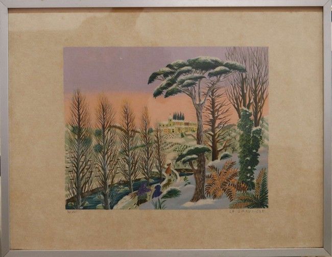 Null Mady DE LA GIRAUDIERE (1922 - 2018 )

Paysage d'hiver

Lithographie en coul&hellip;