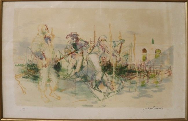 Null Lucien FONTANAROSA (1912-1975)

Les Gondoliers à Venise 

Lithographie en c&hellip;