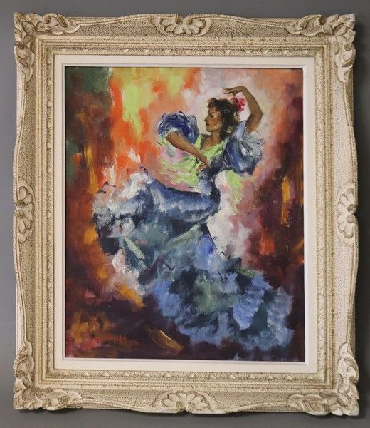 Null Vicente CRISTELLYS (1898-1970) 

La Danseuse du Feu

Huile sur toile signée&hellip;