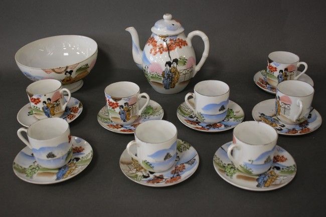 Null JAPAN, 20th century

PART OF A polychrome porcelain tea service with geisha&hellip;