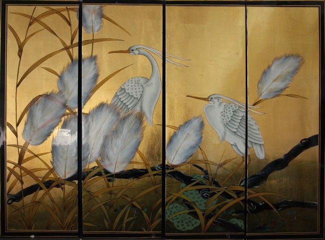 Null CHINE

QUADRIPTYQUE sur panneaux en bois laqué à décor d'ibis branchés sur &hellip;