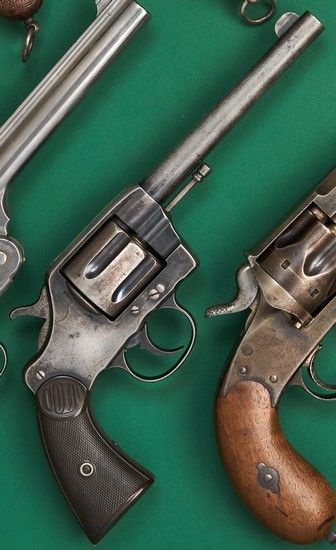 Null COLT REVOLVER, model 1889, 6 shots, cal. 41, double
action12.8 cm round
bar&hellip;