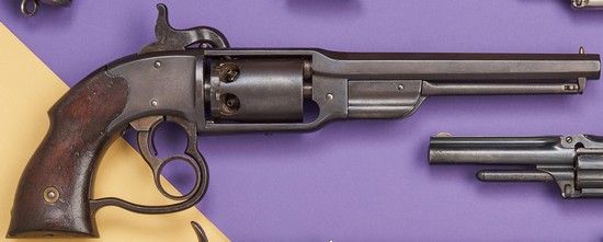 Null REVOLVER SAVAGE NAVY 1861, 6 coups, cal. 36, double action.
Canon à pans, r&hellip;