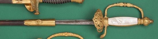 Null AMBASSADOR'S OR DIPLOMATIC STAFF'S SWORDFused
with mother-of-pearl plates, &hellip;