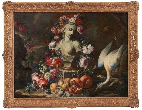 Null Nicola CASISSA (tätig um 1680- um 1731) zugeschrieben.
Blumenstrauß und Gra&hellip;