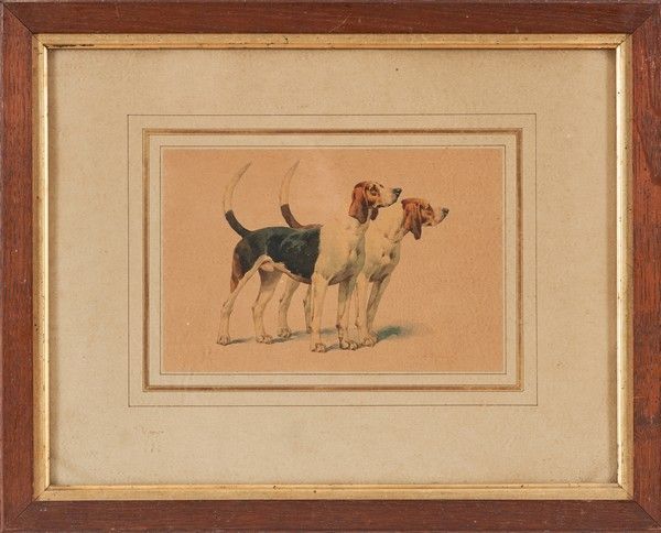 Null Charles Fernand DE CONDAMY (c.1855-1913)
Les chiens Beagles
Aquarelle signé&hellip;