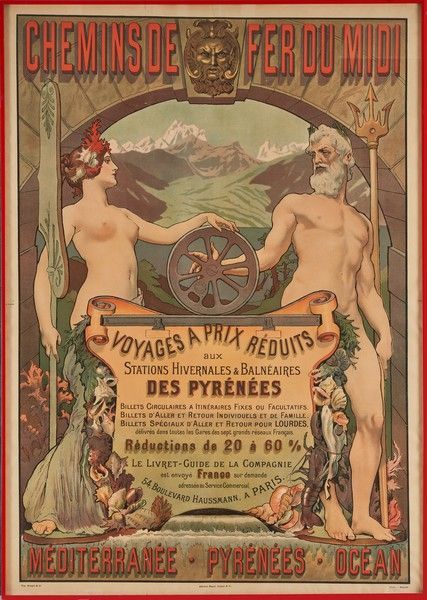 Null MEDITERRANEO - PIRENEI - OCEANO
Manifesto originale litografato a colori pe&hellip;