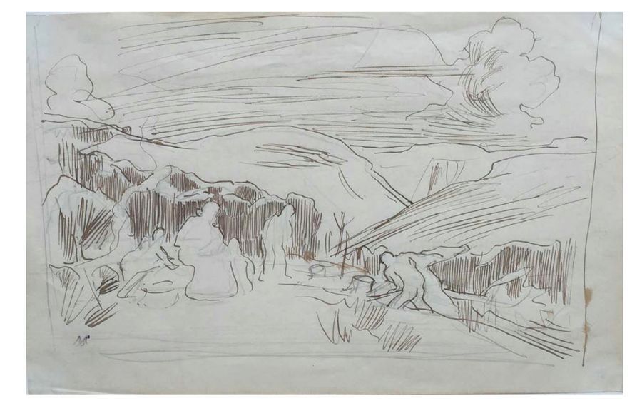 ÉMILE RENÉ MENARD (1861-1930) Les défricheurs

Crayon sur papier. Monogrammé en &hellip;