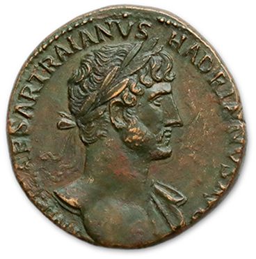 Null HADRIAN (117-138)
Sesterce.罗马（119）。
他的桂冠半身像右侧。
R/ 朱庇特坐在左侧，手持胜利女神和权杖。
C. 118&hellip;