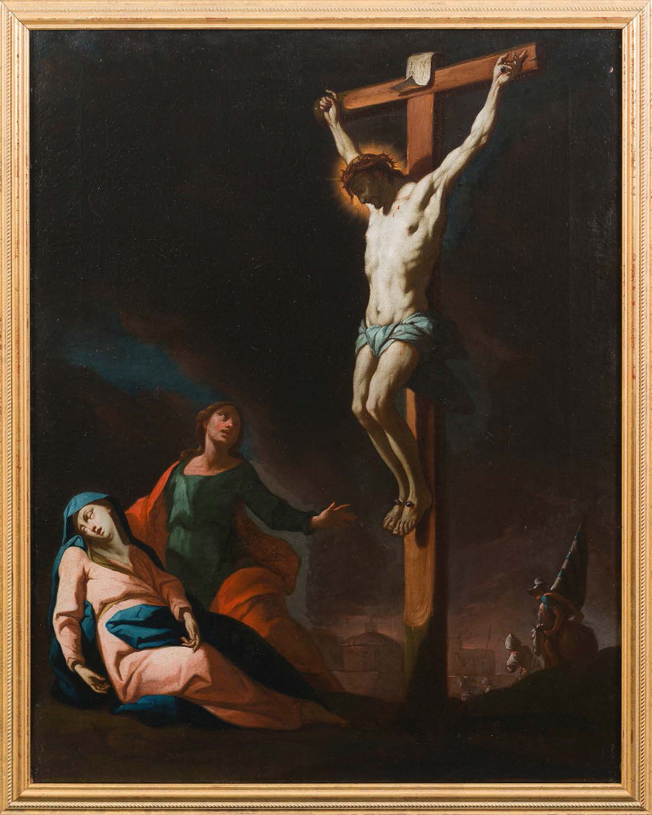 Jean Baptiste DESPAX (Toulouse 1710 - 1773) Cristo in croce con San Giovanni Bat&hellip;