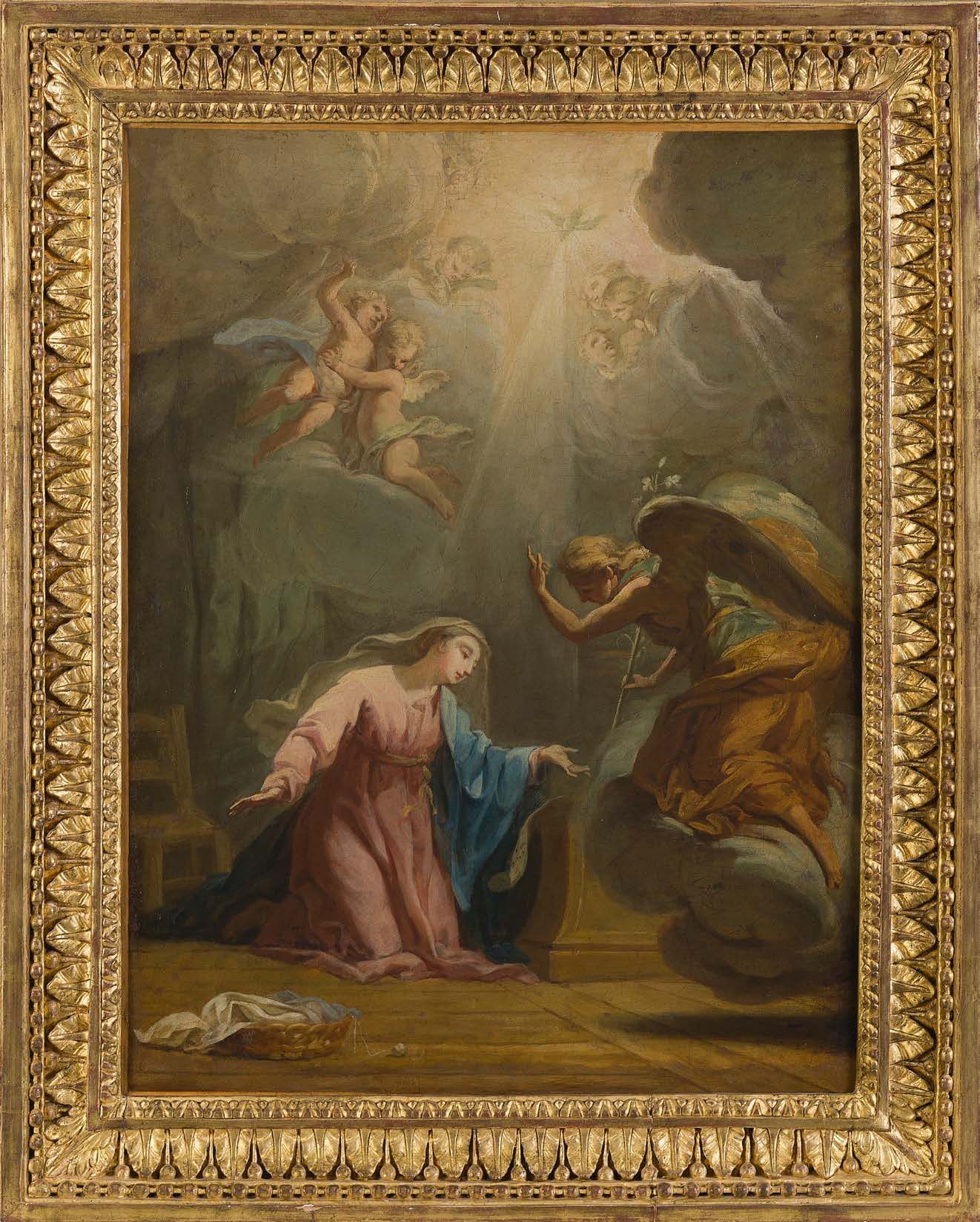 Jean Baptiste DESPAX (Toulouse 1710 - 1773) The Annunciation
Canvas 59 x 45, 5 c&hellip;