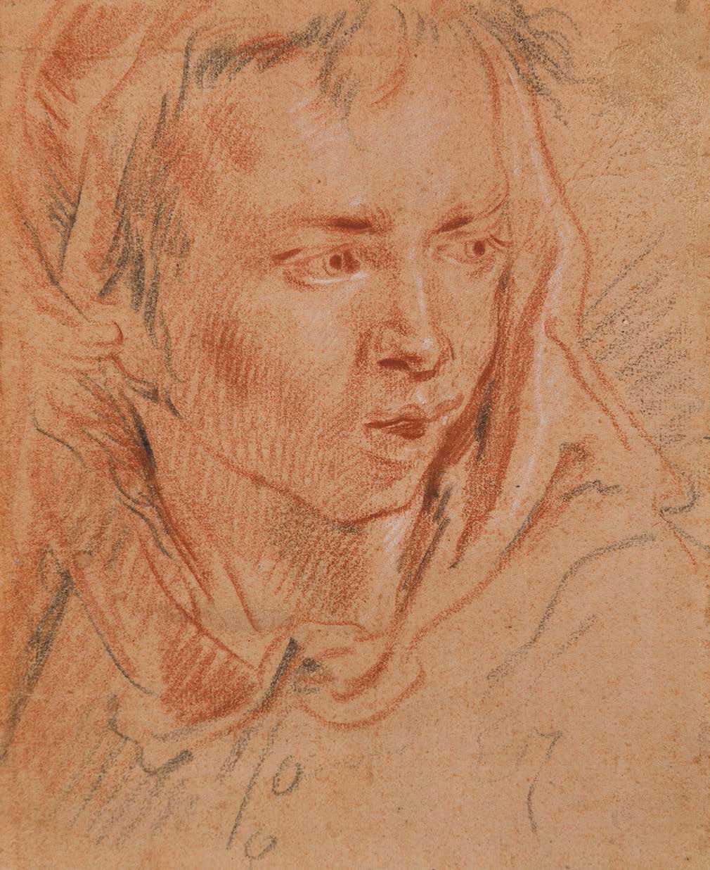 Jan Anton GAREMIJN (Bruges 1712 - 1799) Tête de femme au fi chu
Sanguine, pierre&hellip;