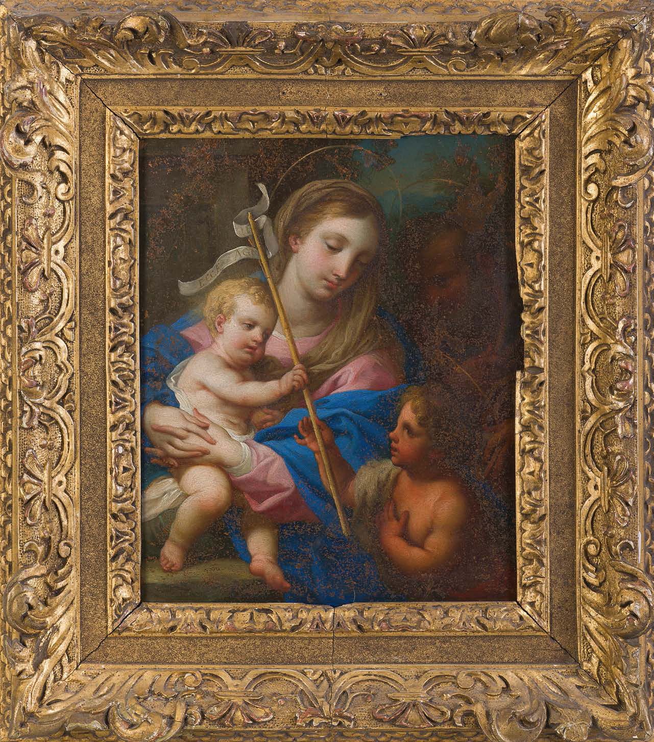 Sebastiano CONCA (Gaete 1680 - Naples 1764) Virgin and Child with St. John the B&hellip;