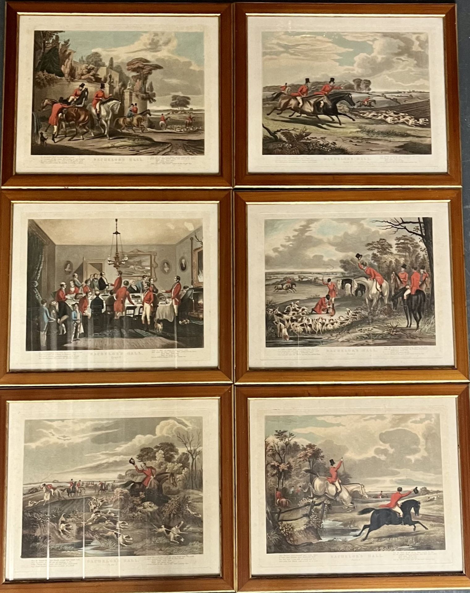 Angleterre du XIXe siècle "Scenes de chasse a courre"
六幅彩色版画组成的套房
