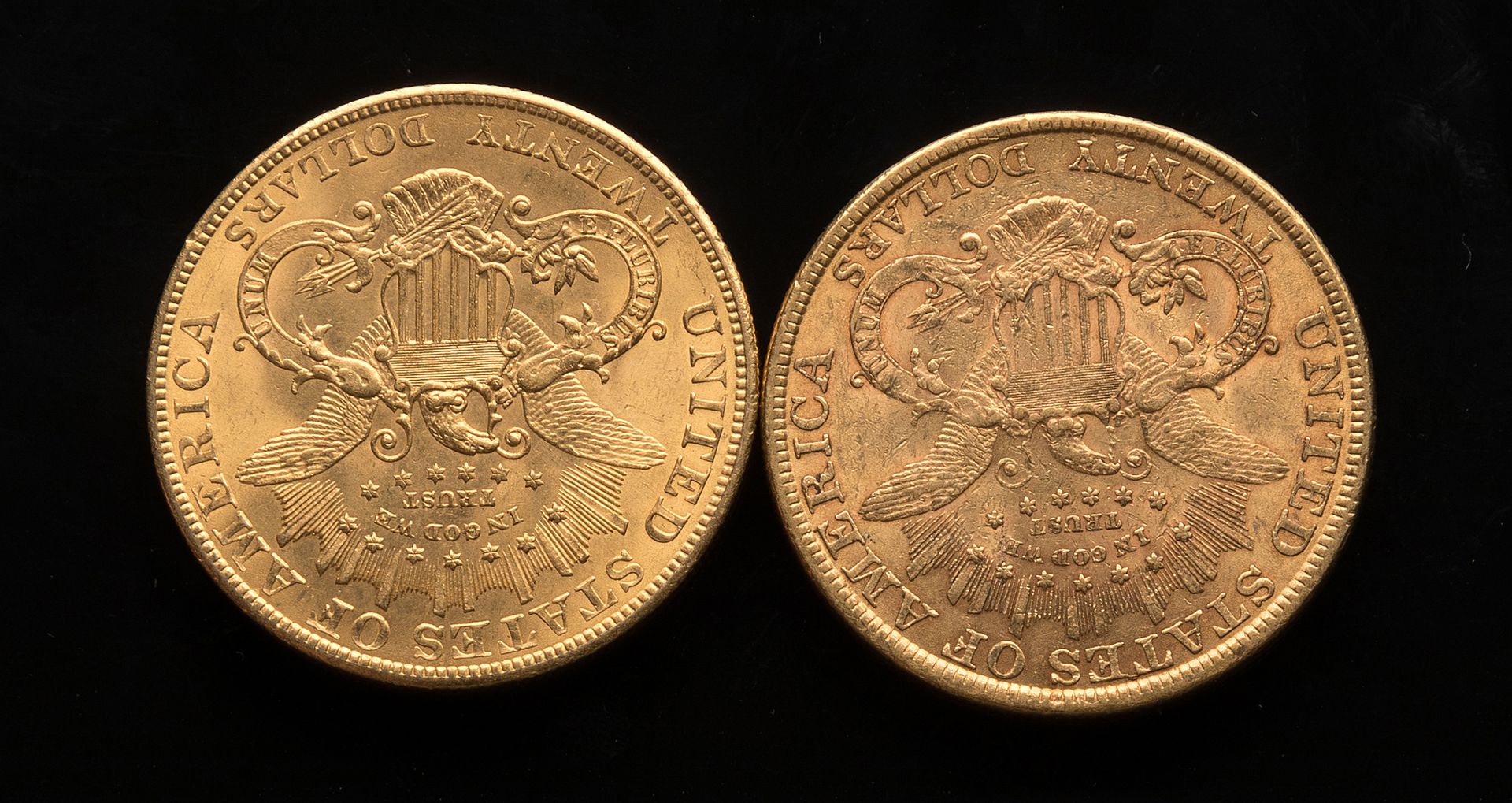 Null 
[VERKAUFT AUF FOTO UND BESCHREIBUNG] Zwei 20-US-Dollar-Münzen 1894 und 190&hellip;