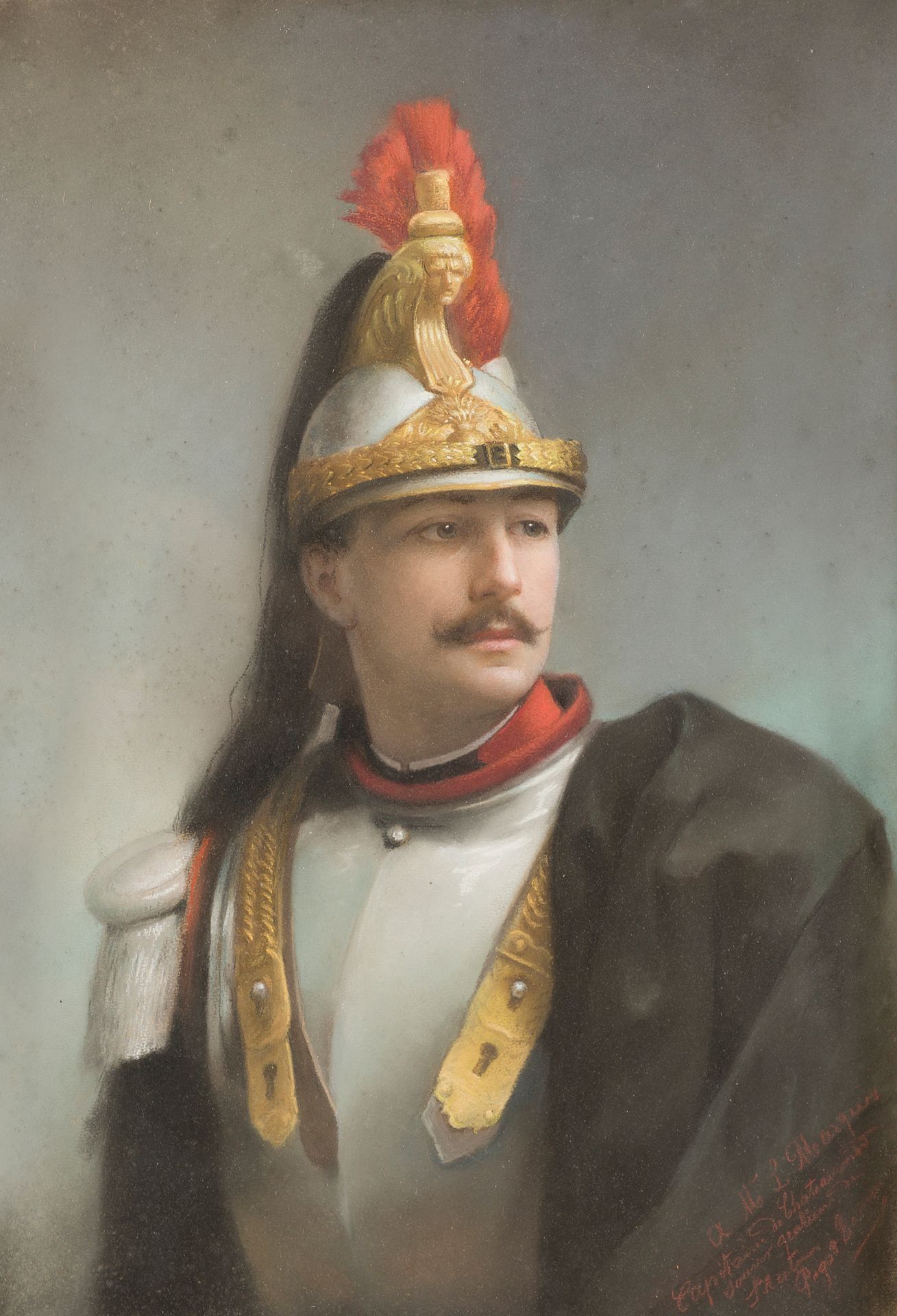 Bernard PEGOT (vers 1830-vers 1900) Porträt von Kapitän Henri Noël, Marquis Desm&hellip;