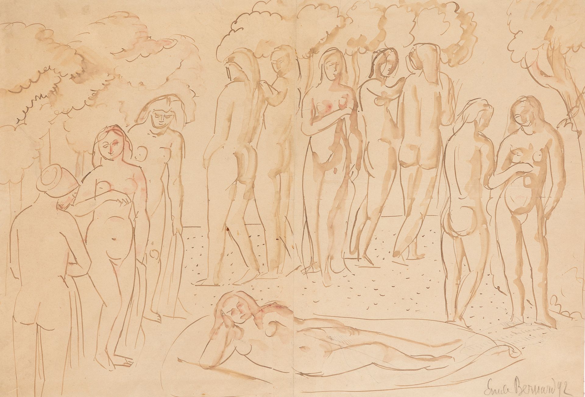 Null Emile BERNARD (1868-1941)

The Bathers - 1892

Ink and wash on paper

Signe&hellip;