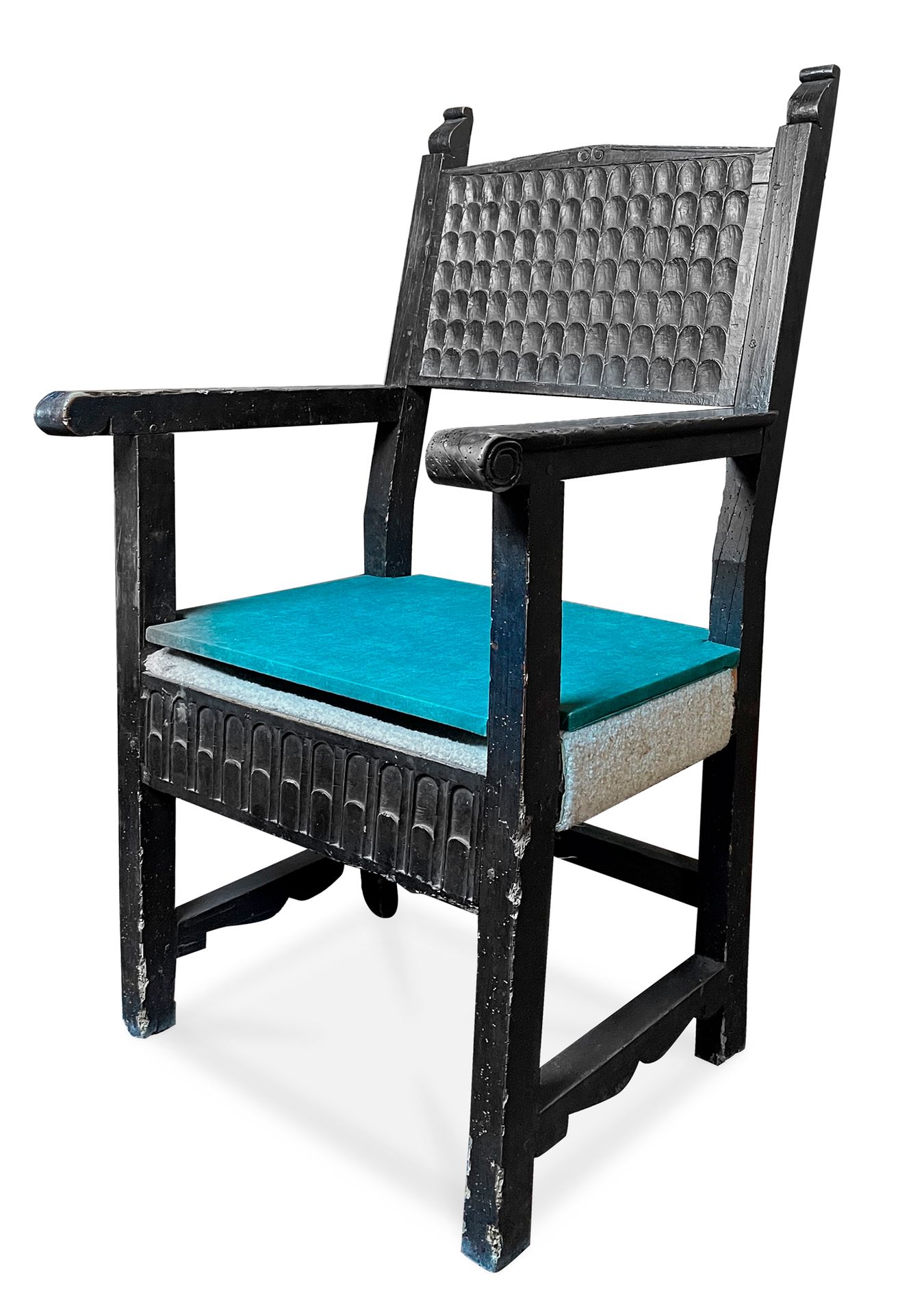 Null 埃米尔-贝尔纳（Emile BERNARD）的扶手椅（1868-1941）。

直背式扶手椅，采用雕刻、模制和抛光的木料，背部和腰部装饰有椭圆。

弯&hellip;