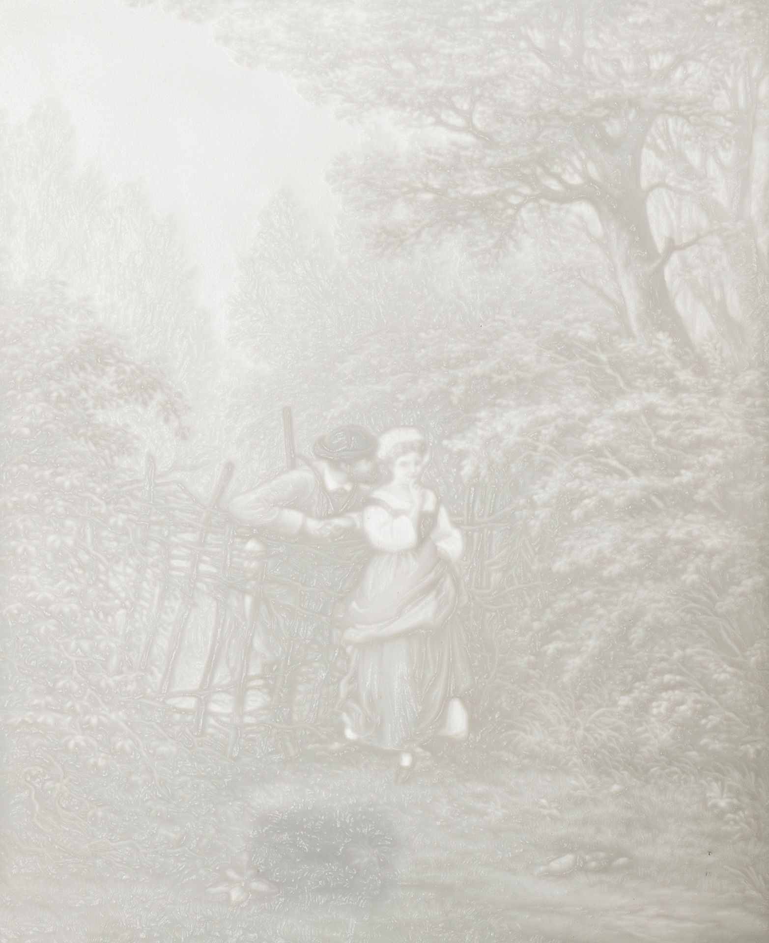 Null 两幅石刻作品，一幅代表一对农民和他们的狗，另一幅代表树丛中的一对夫妇

19世纪

24 x 19和13 x 11厘米

(Accidents)


&hellip;