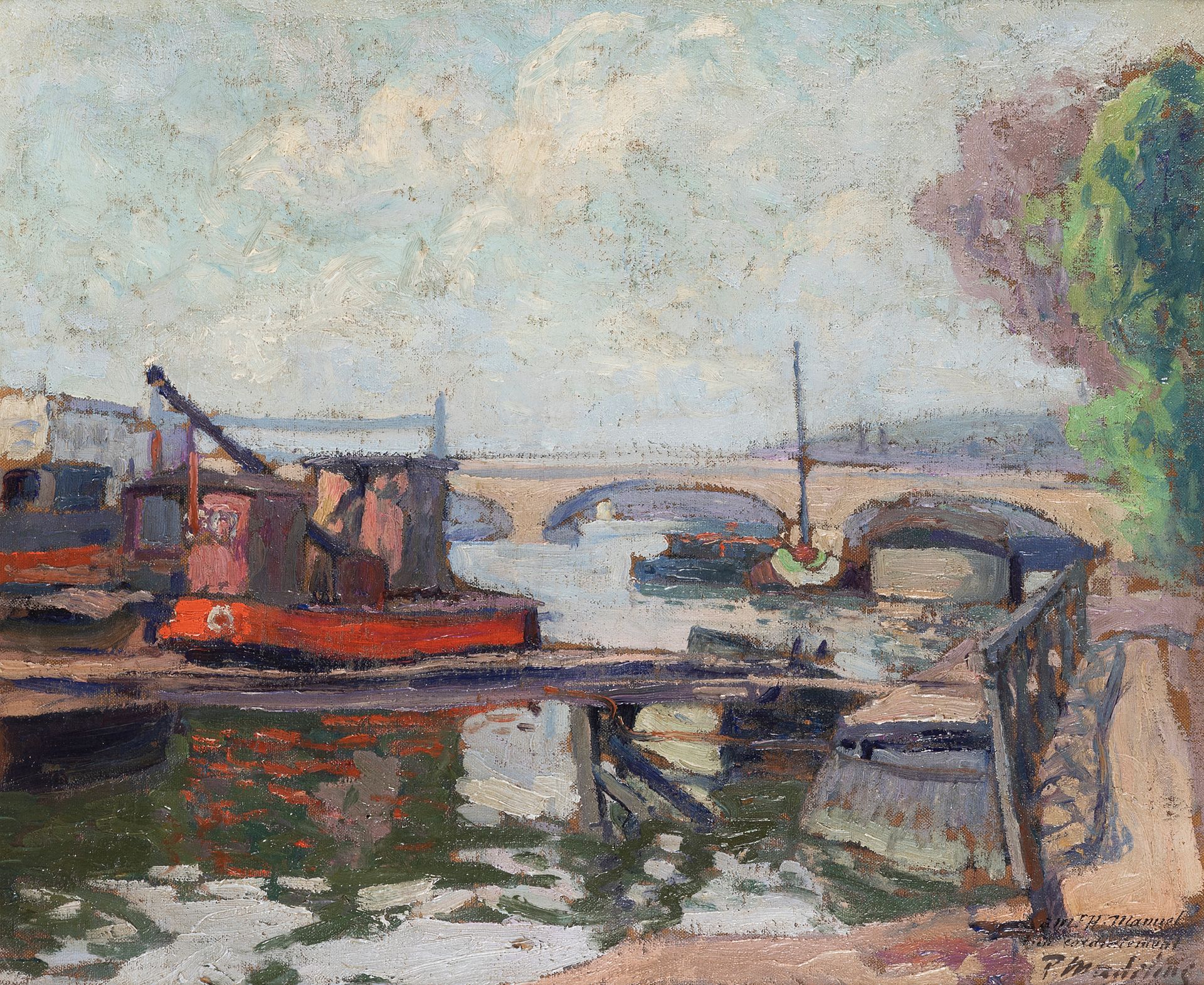 Null Paul MADLINE (1863-1920)

The Red Bridge in Rouen

Oil on canvas

Signed, t&hellip;