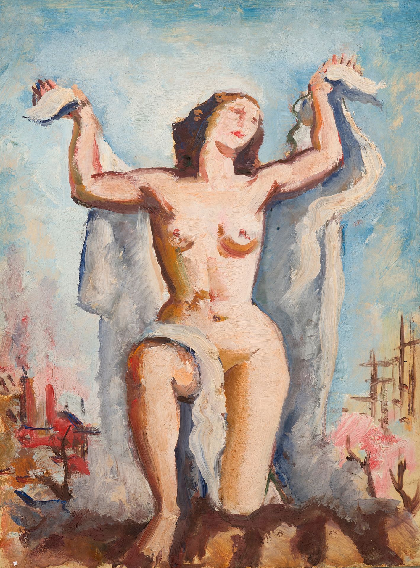 Null Charles PICART LE DOUX (1881-1959)
Allegorie, 1937
Öl auf Isorel
33 x 24 cm