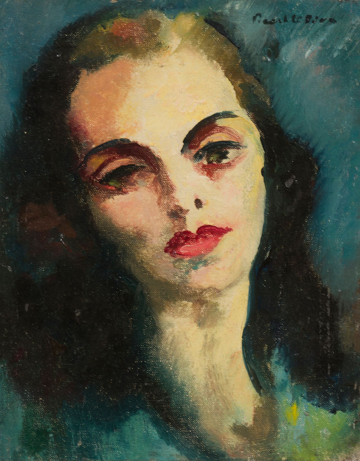 Null 查尔斯-皮卡特-勒杜 (1881-1959)
肖像，1950年
布面油画，右上角有签名
24 x 19厘米