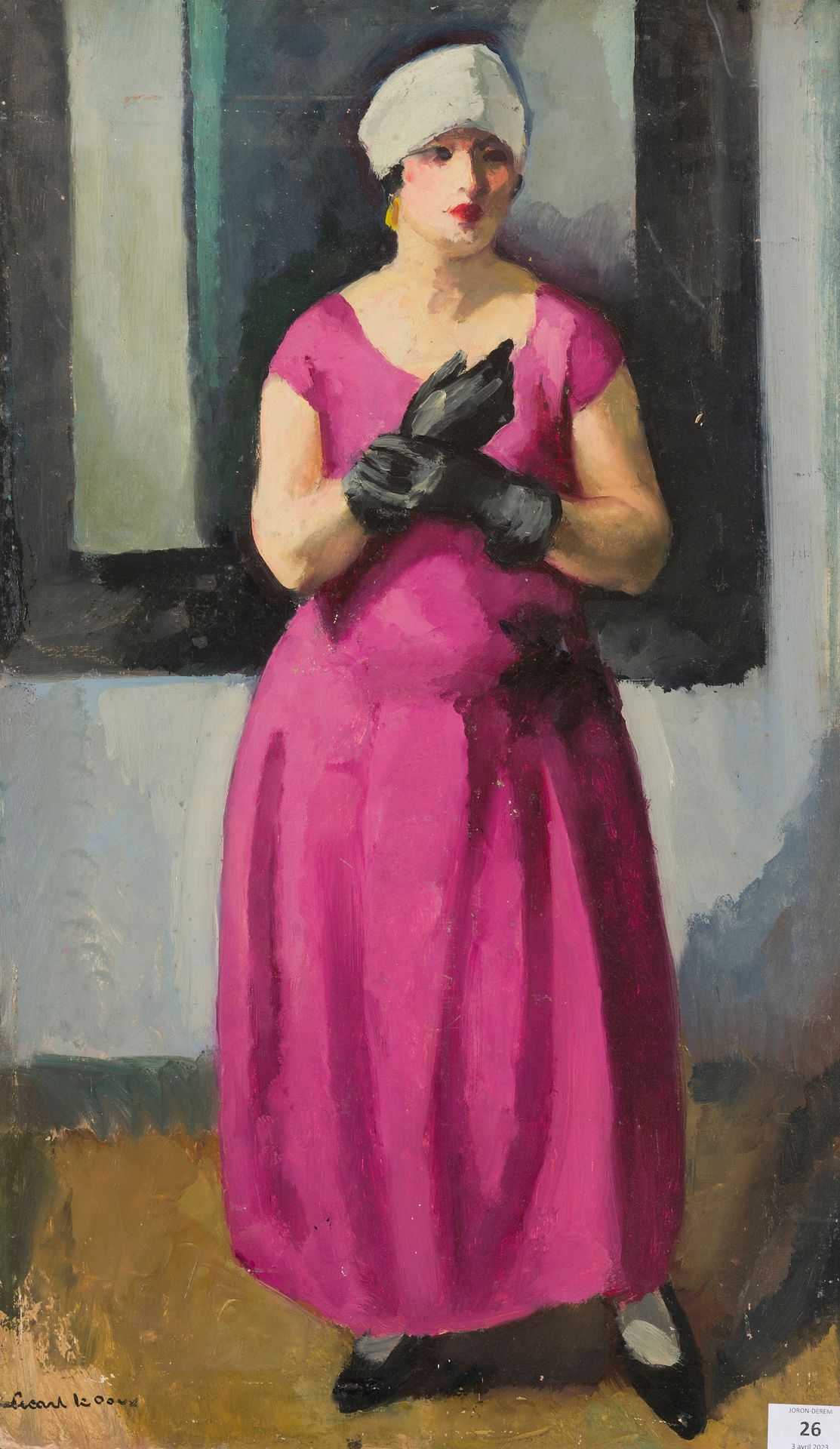 Null 查尔斯-皮卡特-勒杜(1881-1959)
皮卡特-勒-杜克斯夫人，1923年
纸板上的油画
左下方有签名
66,5 x 39 cm