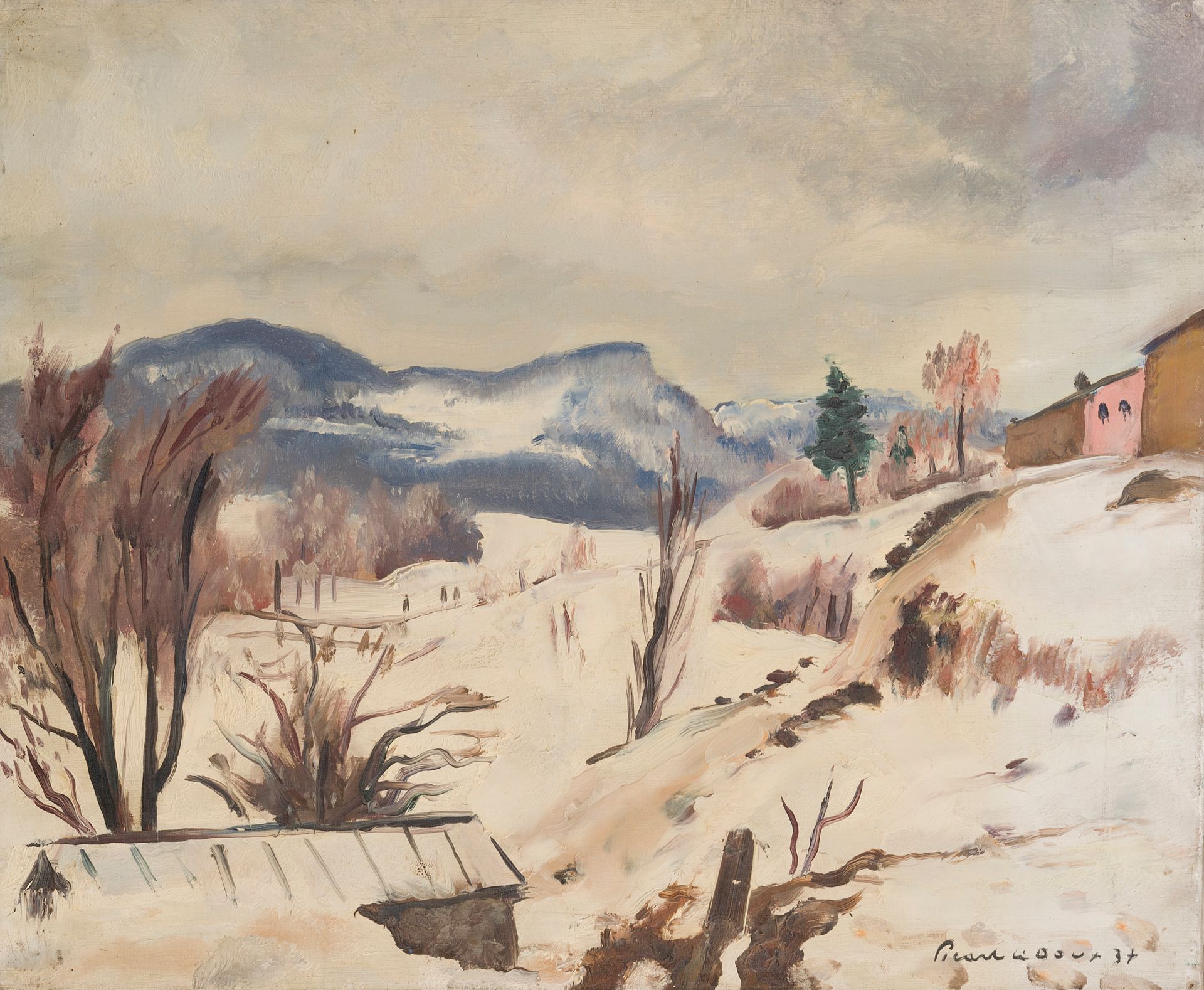 Null 查尔斯-皮卡特-勒杜 (1881-1959)
雪，1937年
布面油画，右下方有签名和日期
46 x 55厘米