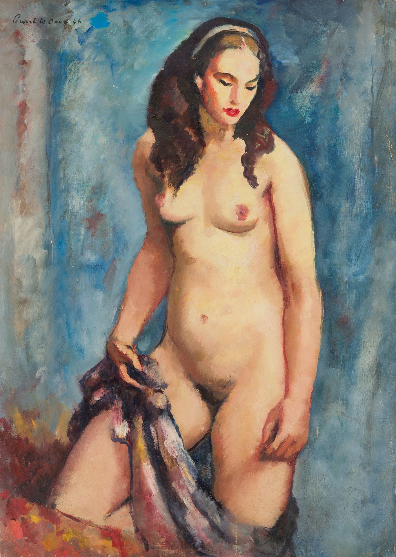 Null 查尔斯-皮卡特-勒杜(1881-1959)
蓝色裸体》，1946年
布面油画
左上方有签名和日期
93 x 65 cm