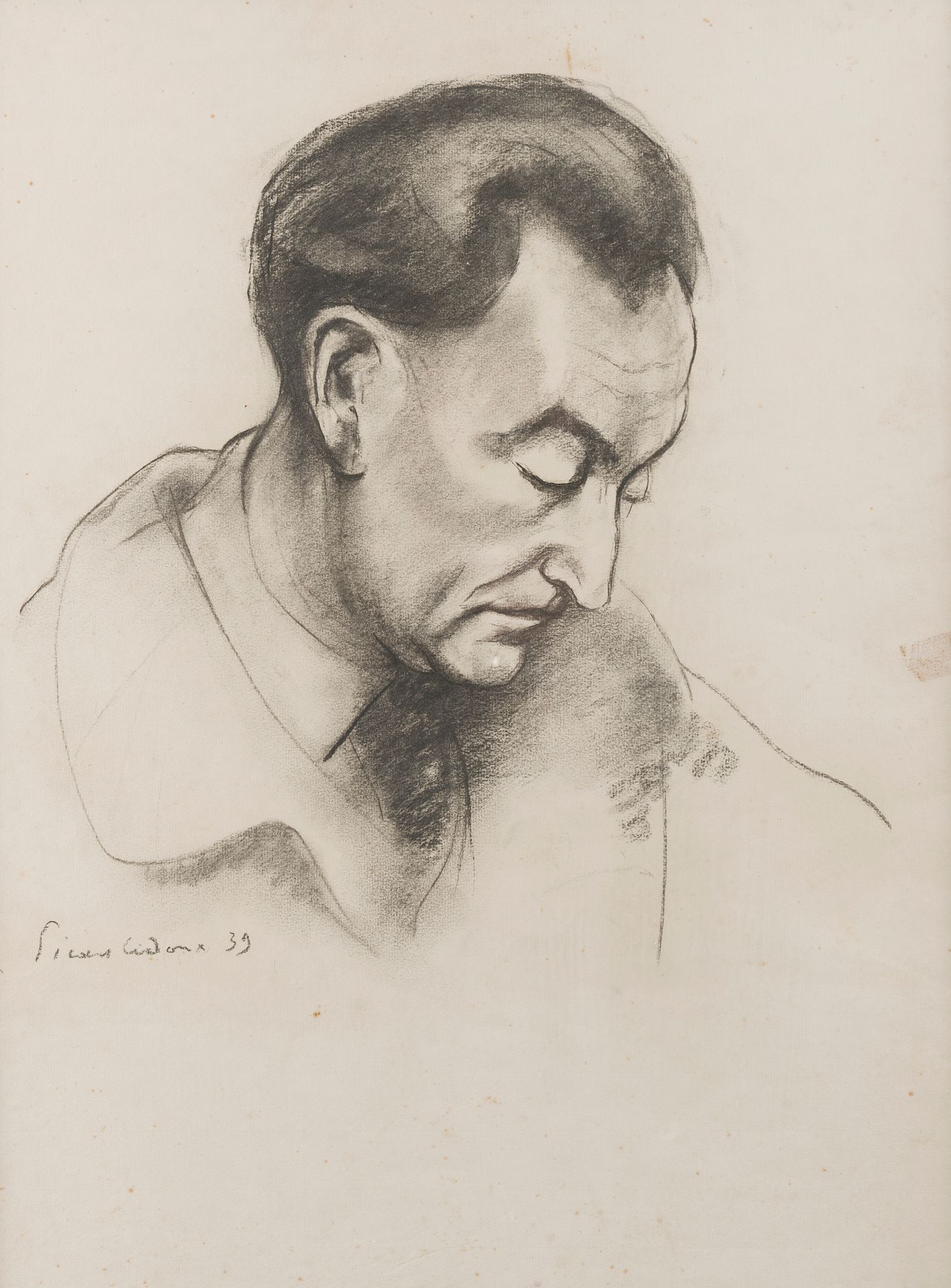 Null 夏尔-皮卡特-勒杜(1881-1959)
儒勒-罗曼斯的画像，1939年
炭笔画
左侧有签名
62 x 47厘米