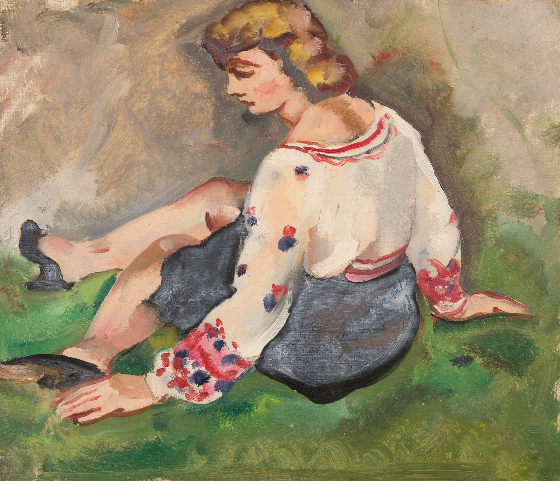 Null Charles PICART LE DOUX (1881-1959)
Madeleine
Olio su pannello
33 x 38 cm