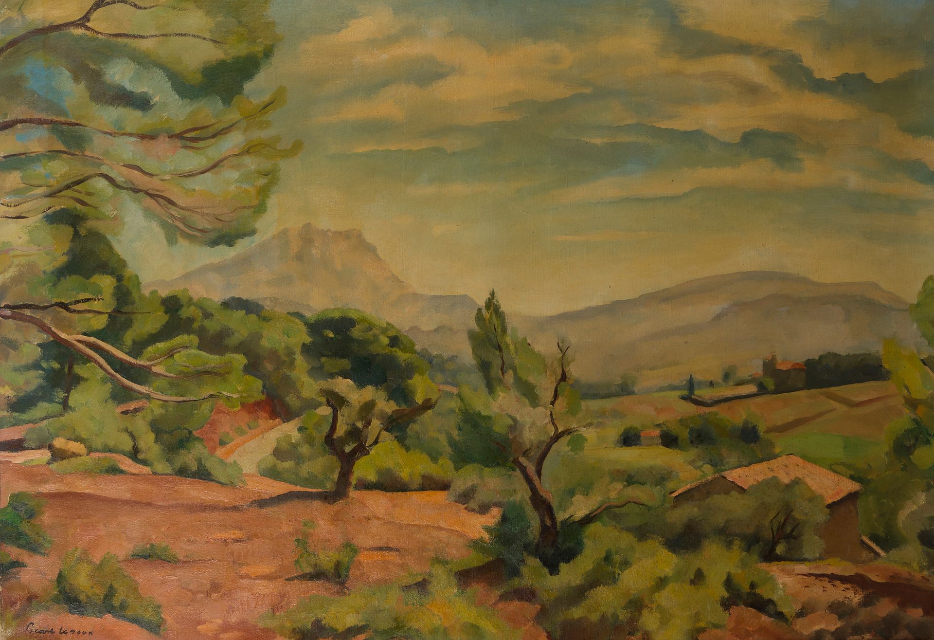 Null 夏尔-皮卡特-勒杜(1881-1959)
圣维克多尔》（The Sainte Victoire
布面油画
左下方有签名
89 x 130 cm