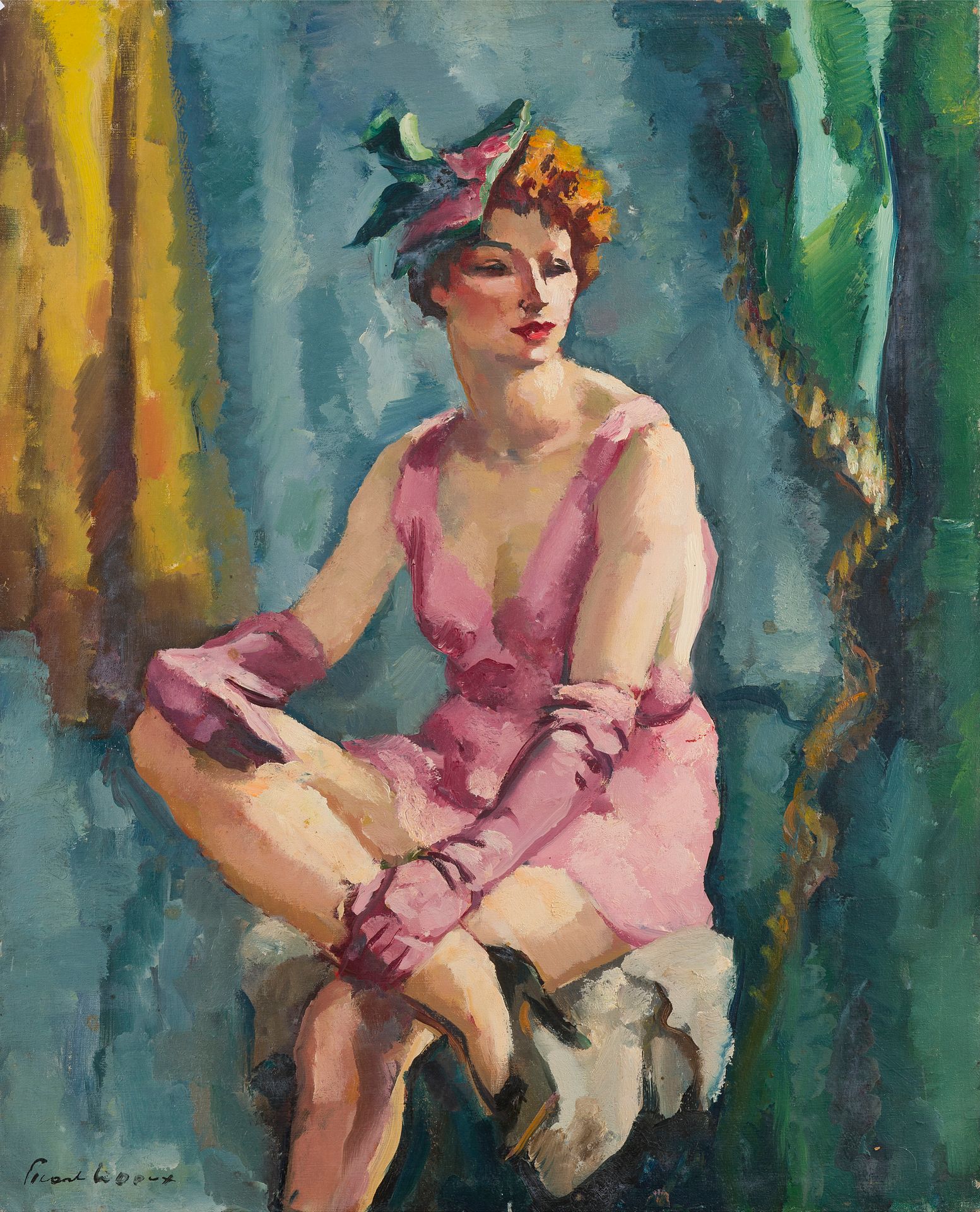 Null Charles PICART LE DOUX (1881-1959)
Danseuse rose, 1947
Huile sur toile sign&hellip;