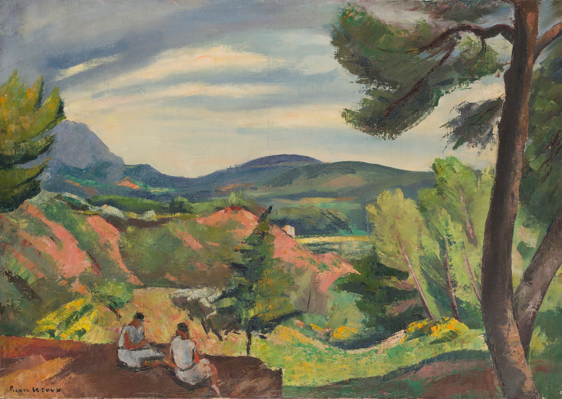 Null 查尔斯-皮卡特-勒杜(1881-1959)
带子，南方的风景 - 圣维克多尔
左下角有签名的布面油画，65 x 93 cm