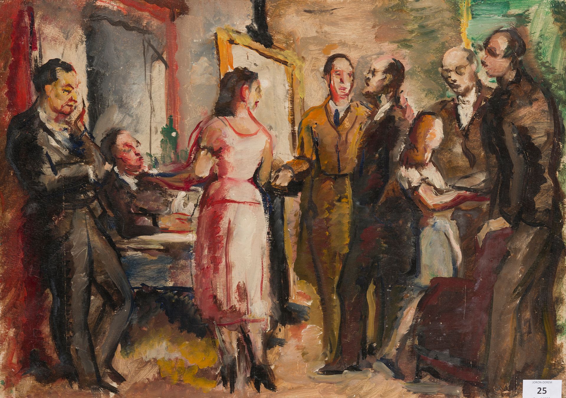 Null 查尔斯-皮卡特-勒杜(1881-1959)
诗人在修道院，研究
画板上的油画
38 x 55 cm