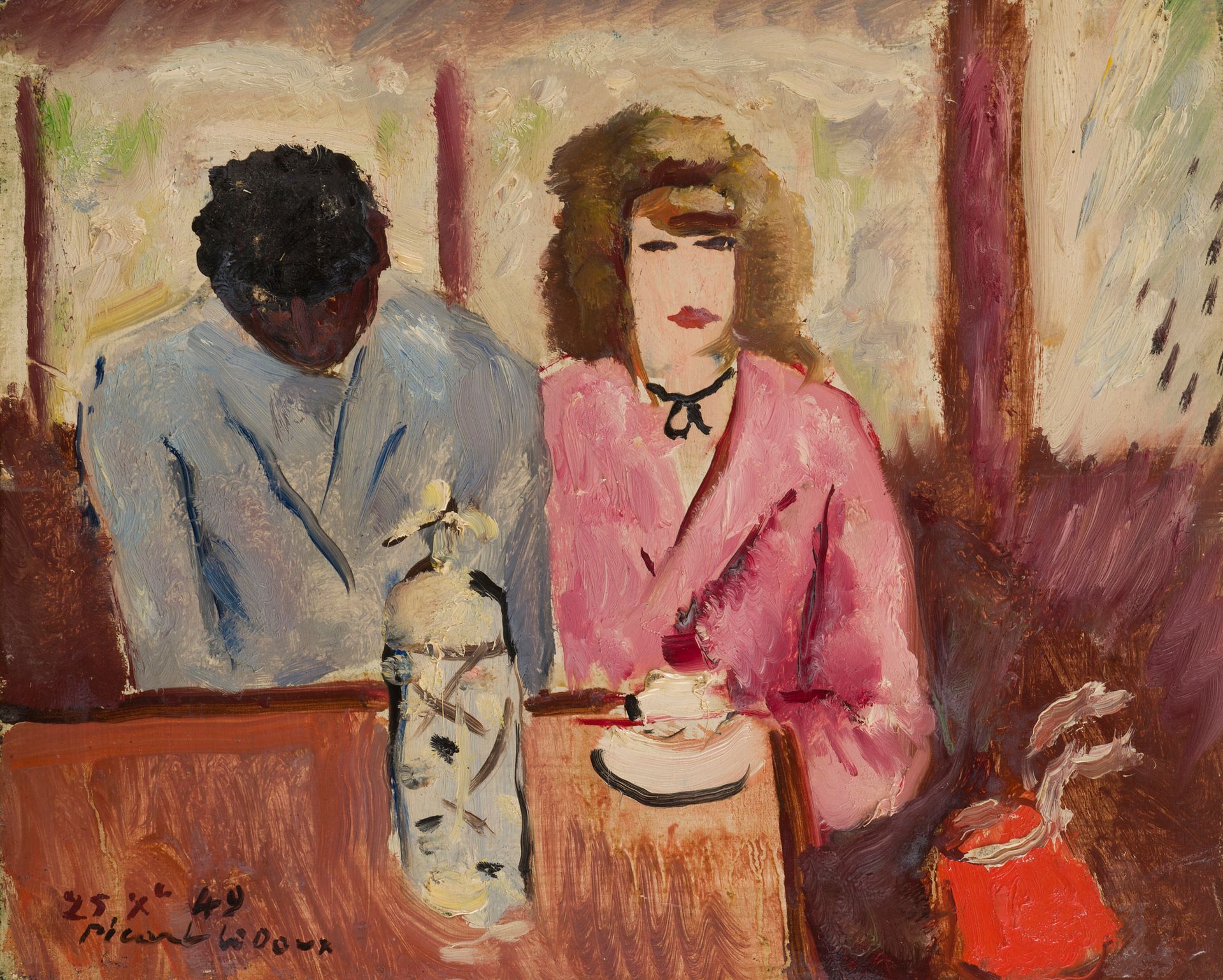 Null 查尔斯-皮卡特-勒杜 (1881-1959)
黑与白，1949年
面板油画，左下方有签名和日期25-7-49
22 x 27 cm